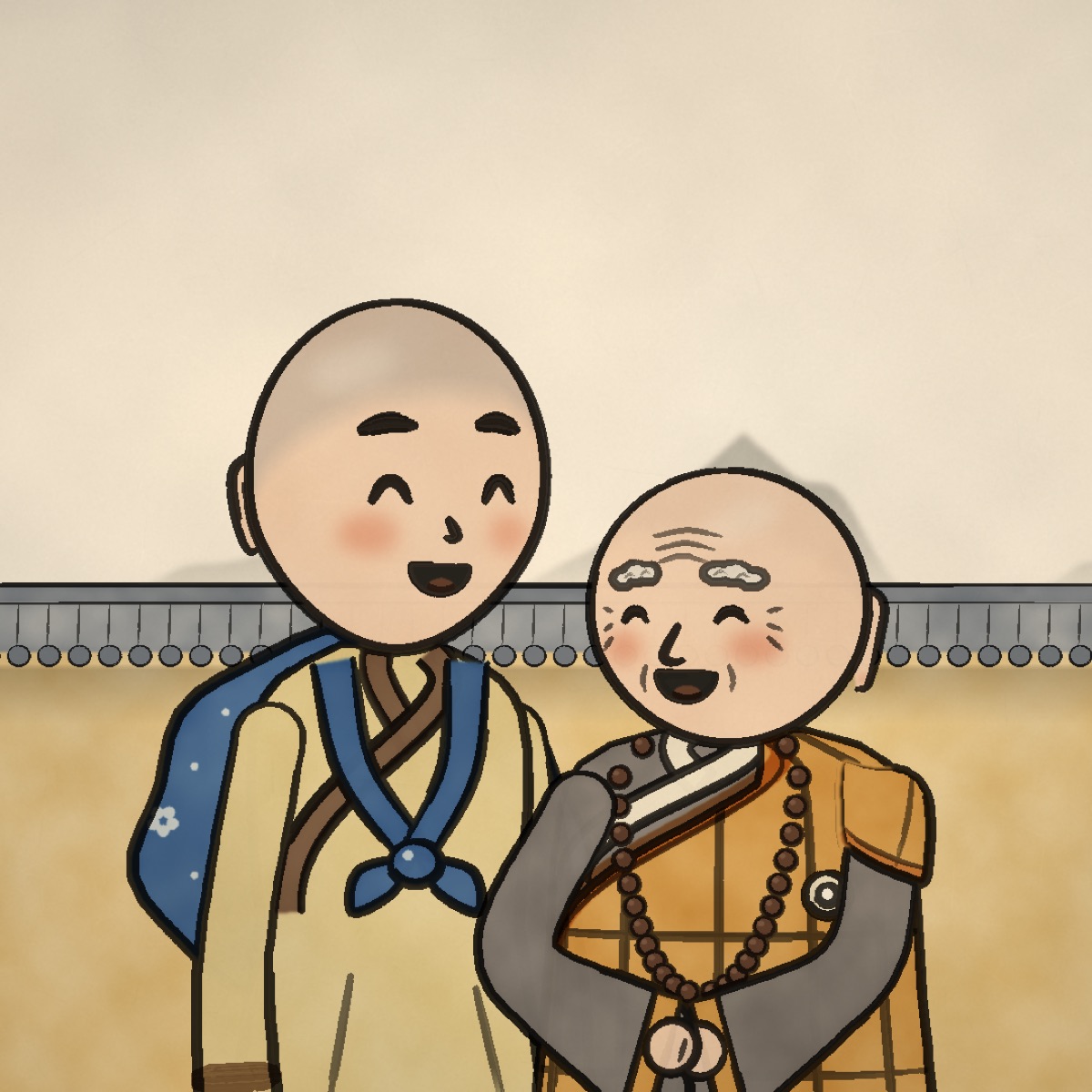 Baggy and Master Ease smiling together